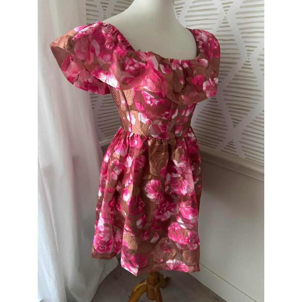 NWT Sugarlips Women’s Small Mersin Floral Off the Shoulder Mini Dress - Picture 8 of 10